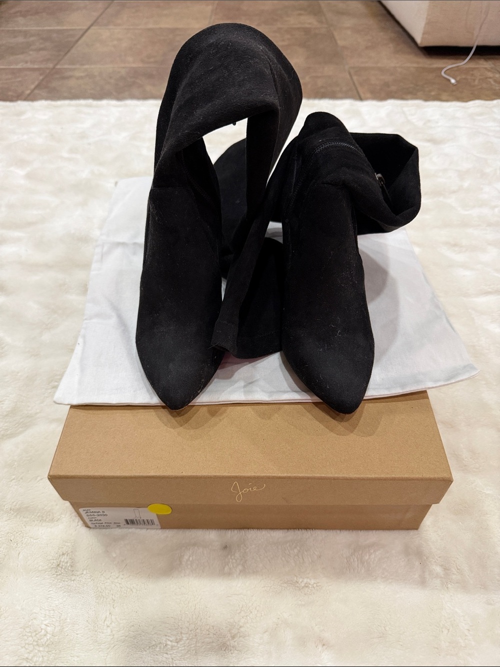 Joie Black Suede Knee High Jemina Boots Size 35
